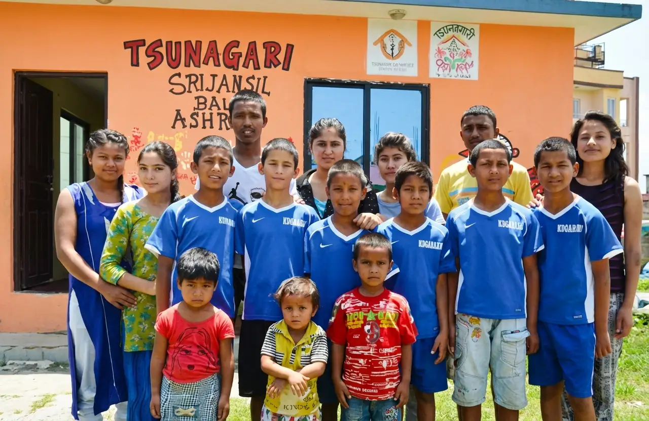 Niños de Srijansil Children Welfare en Katmandú, Nepal